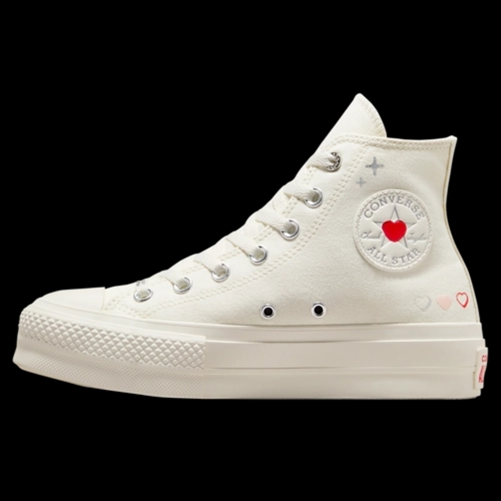 Converse All Star White High-Top Sneakers Hearts - Picture 3 of 14